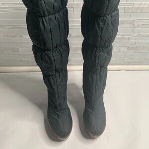 MARNI Smokey Blue Grey Platform Knee High Qulited Puffer Boots (EU 40)